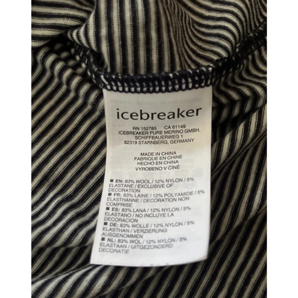Icebreaker Merino Wool Blend T-Shirt Womens Small Short Sleeve Striped Tee Top - Picture 5 of 10